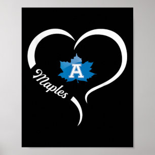 Adrian Maples Logo Half Heart Slogan Hs  Poster
