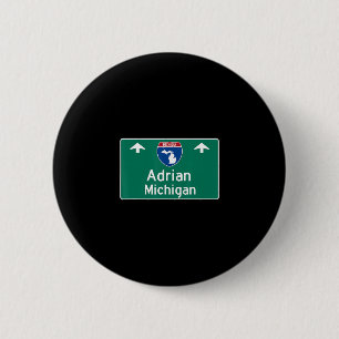 Adrian Michigan Mi Interstate Highway Vacation Sou 6 Cm Round Badge