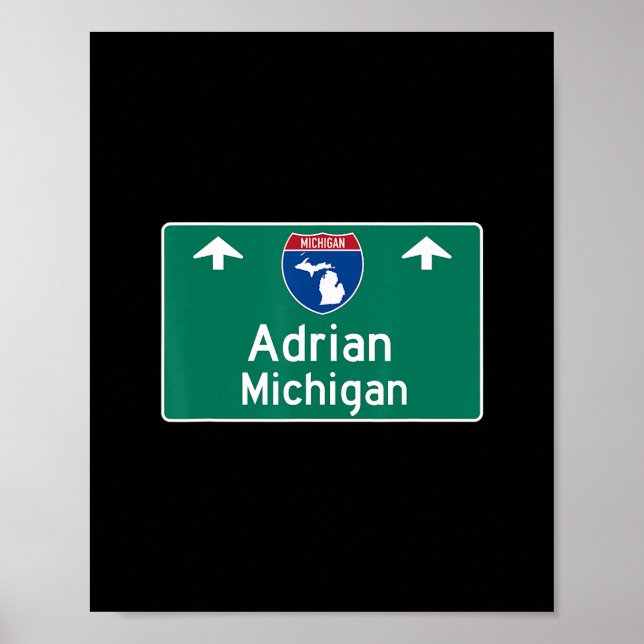 Adrian Michigan Mi Interstate Highway Vacation Sou Poster (Front)