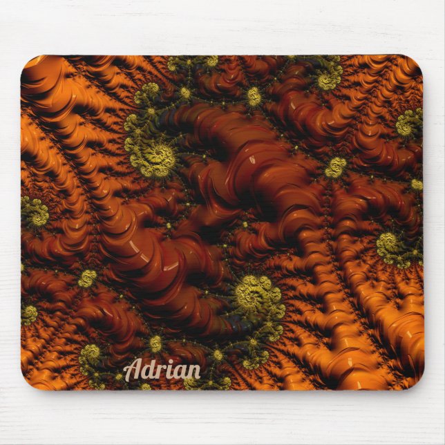 ADRIAN ~ Personalized Fractal ~ Earthy Worms ~  Mouse Pad (Front)