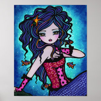 Adriana Mermaid Tropical Fantasy Art Poster