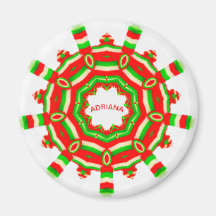 ADRIANA ~ Personalised Christmas Wheel Fractal ~  Magnet