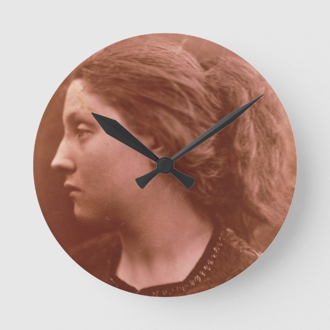 Adriana (sepia photo) round clock (Front)