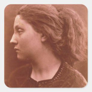 Adriana (sepia photo) square sticker