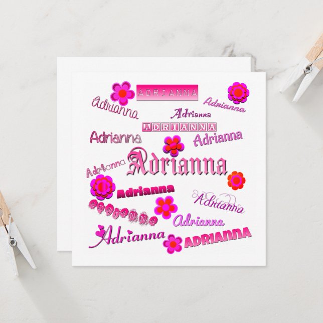 Adrianna Floral Pop Art  Invitation (Front/Back In Situ)