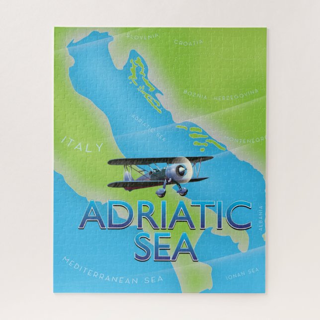 Adriatic Sea Flight map Jigsaw Puzzle (Vertical)