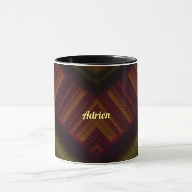 ~ ADRIEN ~ GLOSSY 3D Glossy Black Brown Green ~  Mug (Center)
