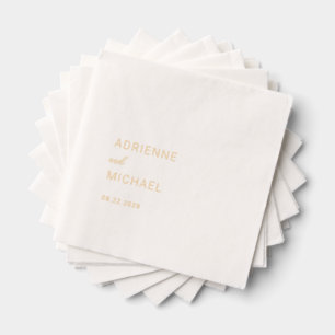 Adrienne Simple Modern Wedding Foil Napkins