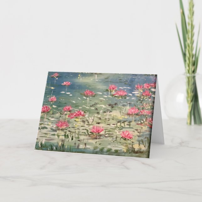 "Adrift" Floral Blank Greeting Card (Front)