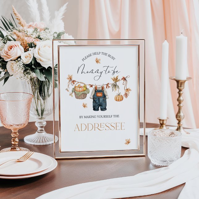 Adrressee Pumpkin Rustic Fall Baby Shower Poster (Creator Uploaded)
