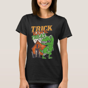 Adult and Kids Halloween Dinosaur Trick Rawr Treat T-Shirt