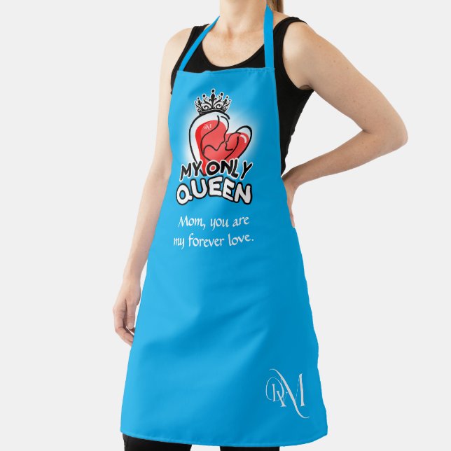 Adult Apron : My Only Queen (blue) (Insitu)
