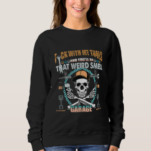 Adult Automotive Mechanic Auto Shop Tools Warning  Sweatshirt