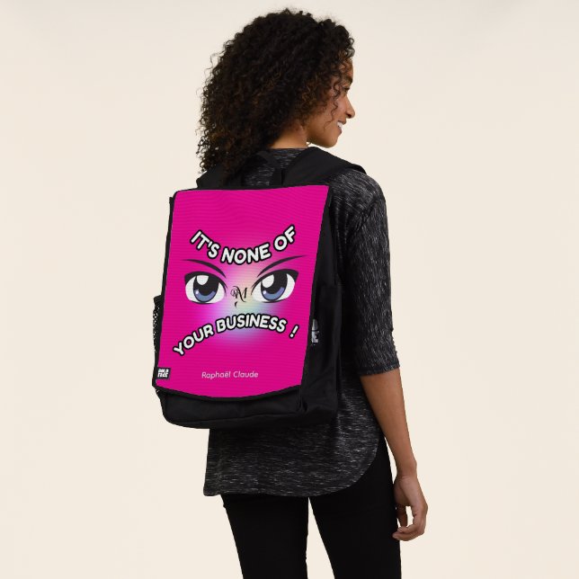 Adult Backpack : None of Yours (pink) (Worn)