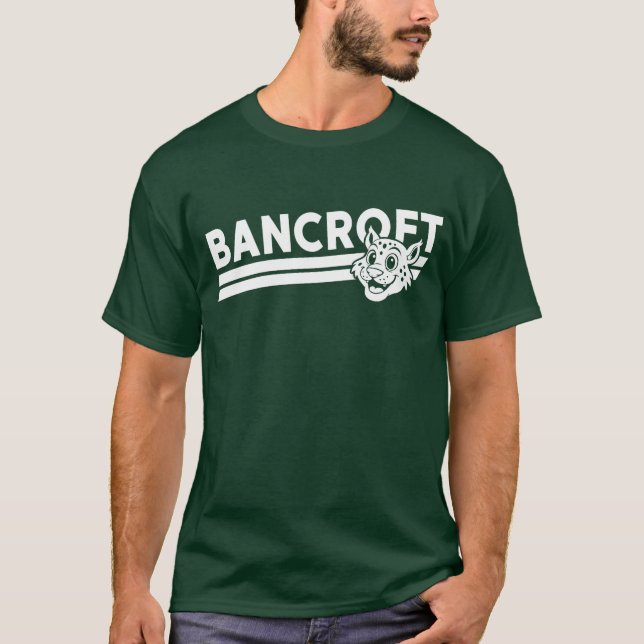 Adult Bancroft Bobcat Profile Dark Green T-Shirt (Front)