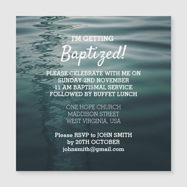 Adult Baptism Magnetic Card (Front)