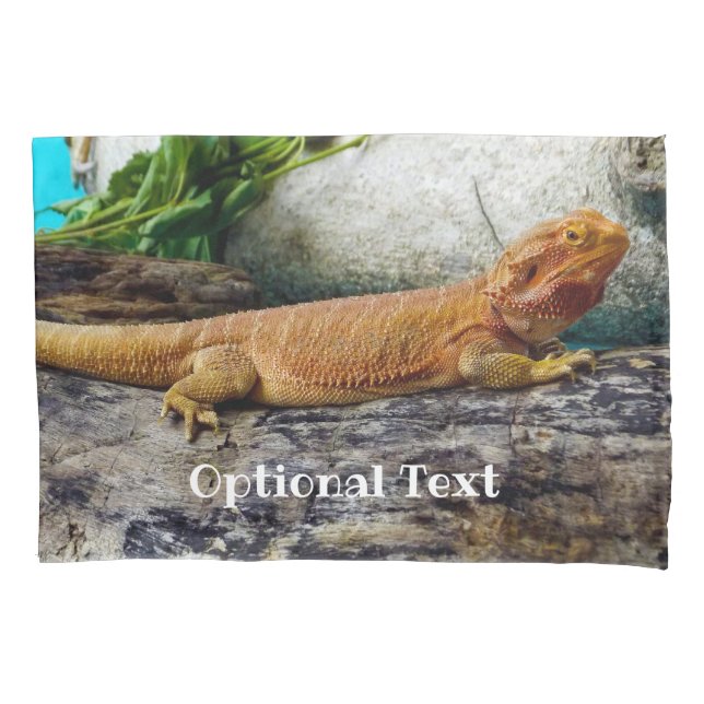 Adult Bearded Dragon Lizard Pillowcase (Front)
