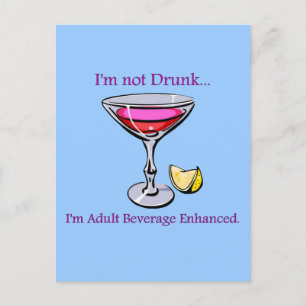 Adult Beverage Enhanced Postcard