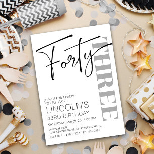 Adult Birthday 41 42 43 44 45 46 47 48 49 Invitation