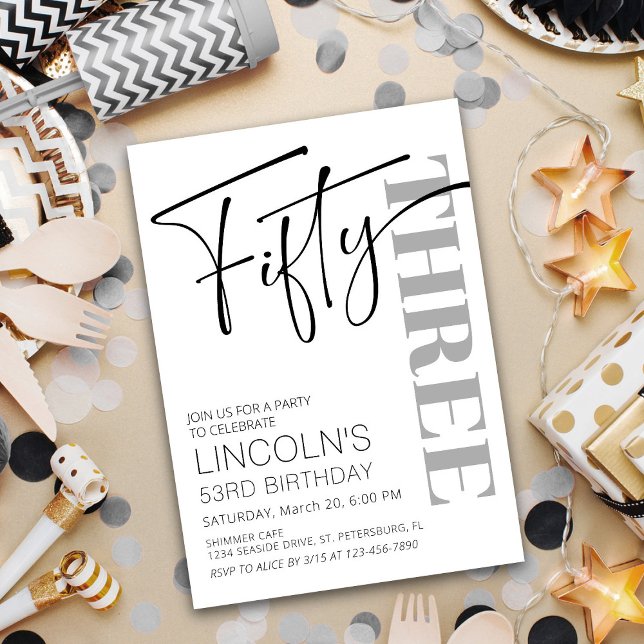 Adult Birthday 51 52 53 54 55 56 57 58 59 Invitation (Creator Uploaded)