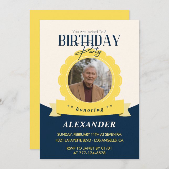 Adult birthday 85th birthday invitation Modern (Front/Back)