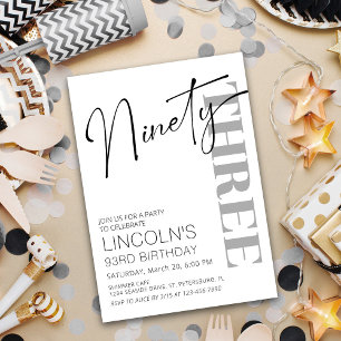 Adult Birthday 91 92 93 94 95 96 97 98 99 Invitation