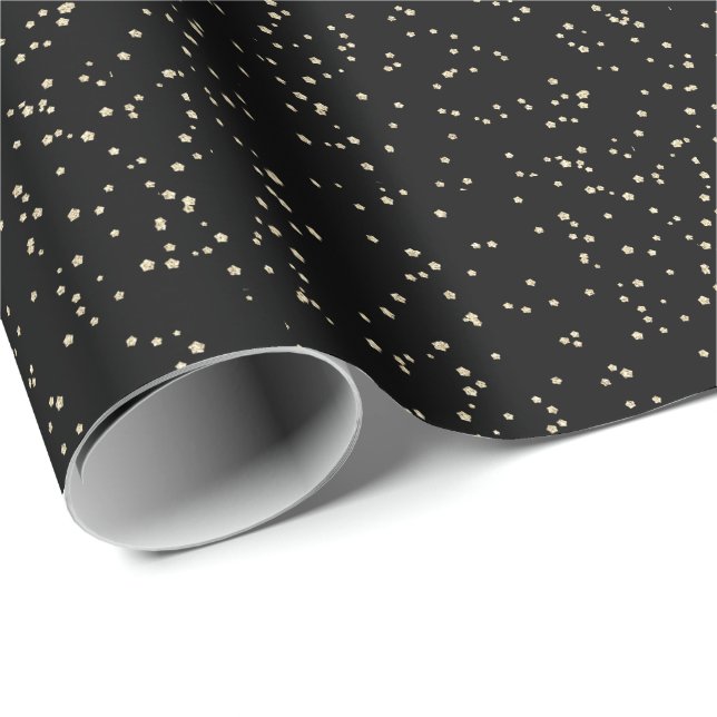 Adult Birthday Black Gold Glitter Wrapping Paper (Roll Corner)