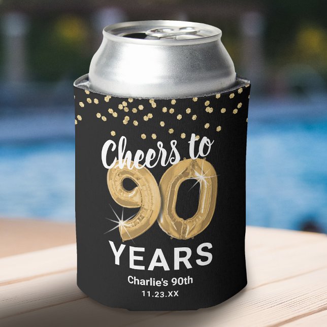 Adult Birthday Cheers to 90 Years Can Cooler (Creator Uploaded)