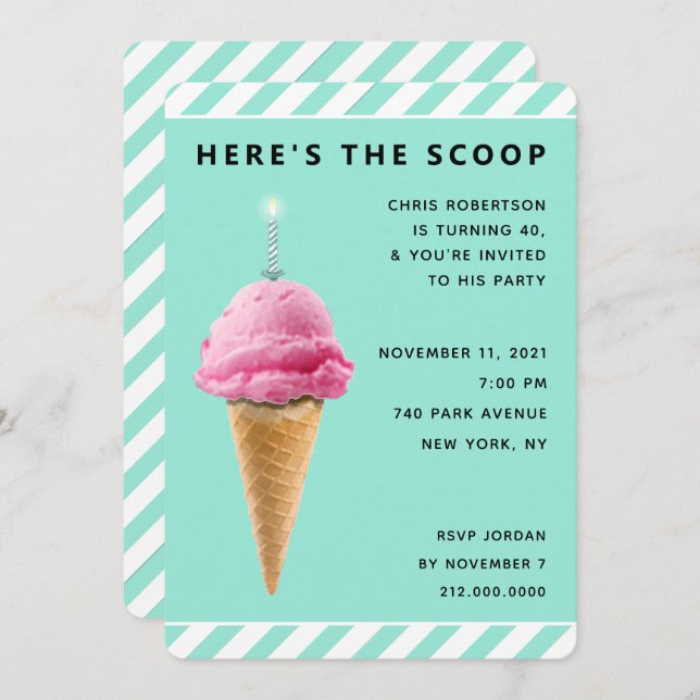 Adult Birthday  Invitation (Front/Back)