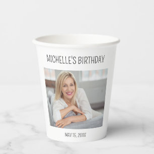 Adult Birthday Name Photo Party Favour Paper Cups