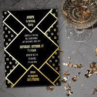 Adult Birthday Party Any Age Black White and Gold