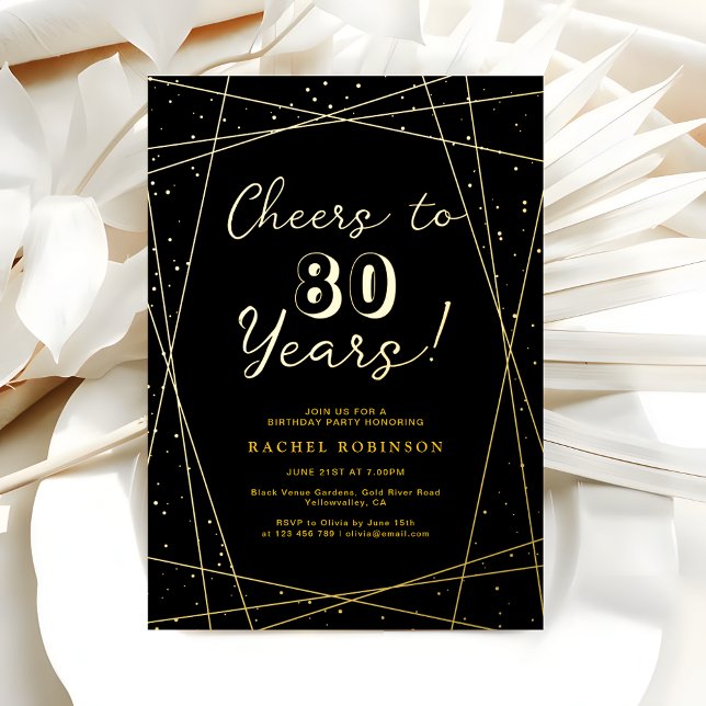 Adult Birthday Party Geometric Black and Gold (Creator Uploaded)