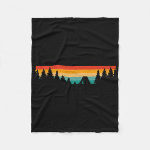 Adult Black Camping - Clic Fit Crew Neck Short Sle Fleece Blanket