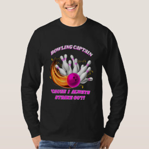 Adult   Bowling Captain Rollin' Bowlers Strike Out T-Shirt