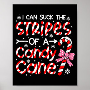 Adult Christmas Funny Candy Cane Naughty Xmas Holi Poster