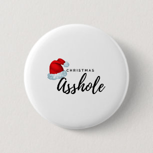 Adult Christmas Hole  6 Cm Round Badge