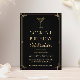 Adult Cocktail Party Birthday Invitation