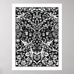 Adult Coloring Poster - William Morris Blackthorn