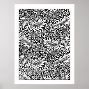 Adult Coloring Poster William Morris Larkspur 