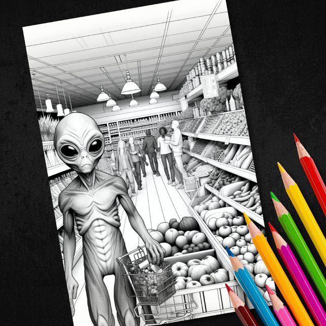 Adult Colouring Alien 3D Poster (Creator Uploaded)