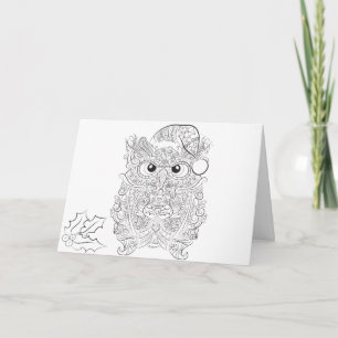Adult colouring christmas card