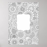 Adult Colouring Flowers DIY Poster (Large 20x28")