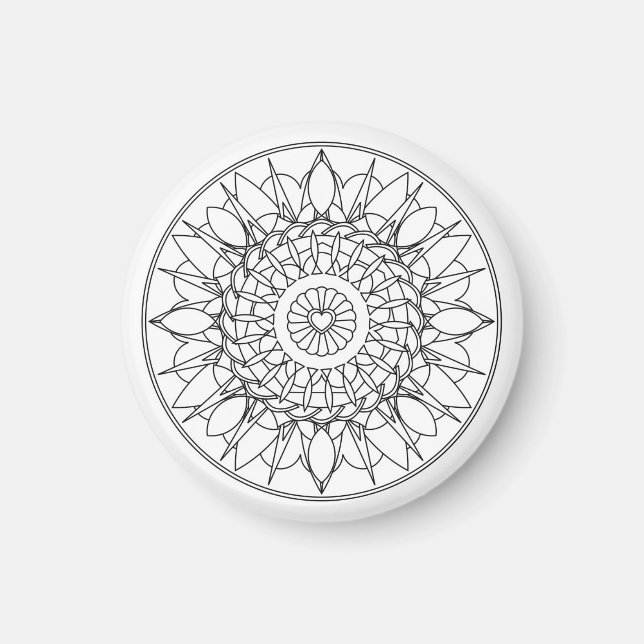 Adult Colouring Mandala Magnet (Front)