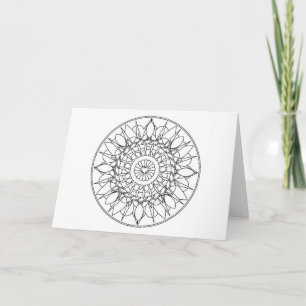 Adult Colouring Mandala Note Card with Envelope