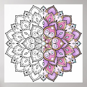 Adult Colouring Mandala Poster