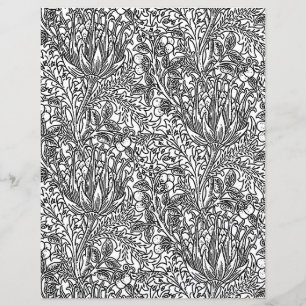 Adult Colouring Page - Art Nouveau Artichoke Damas