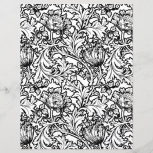Adult Colouring Page, William Morris Anemone Flora