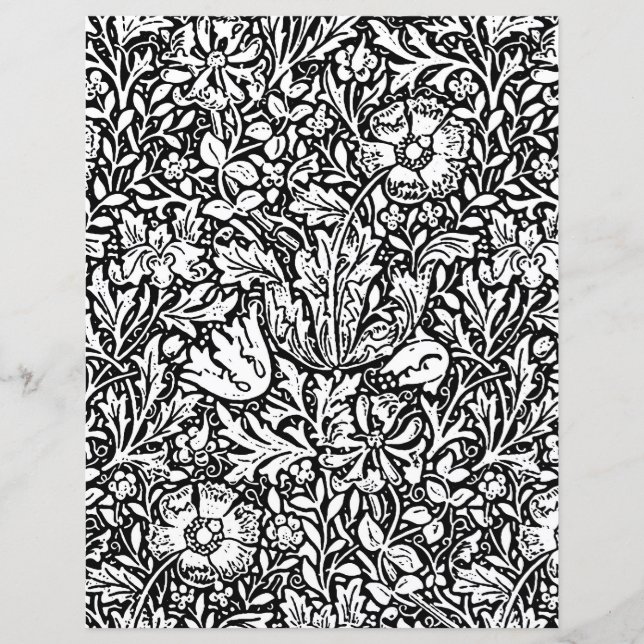 Adult Colouring Page, William Morris Compton Flora (Front)