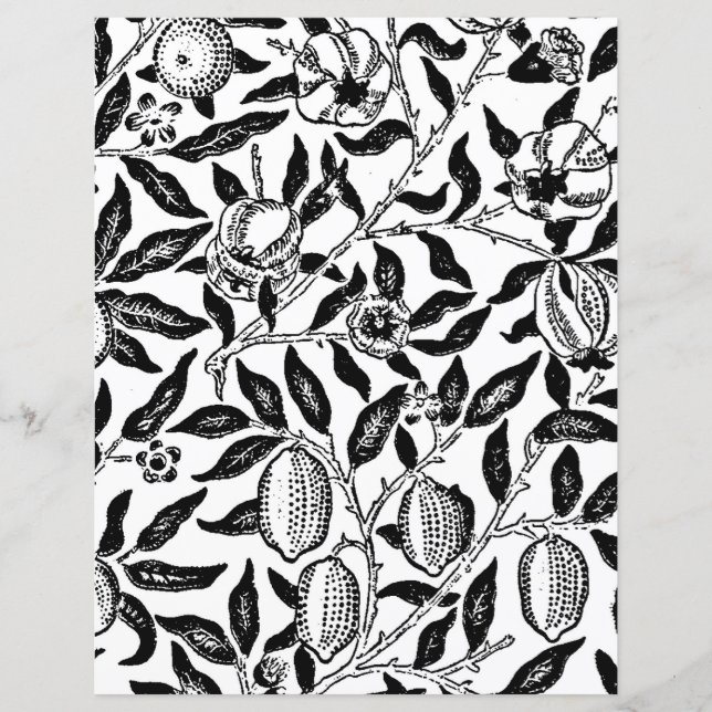 Adult Colouring Page - William Morris Exotic Fruit (Front)