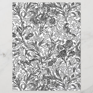 Adult Colouring Page - William Morris Iris Pattern